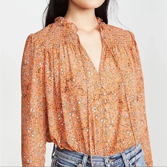Free People Tops - Free People Orange Floral Lela Dress